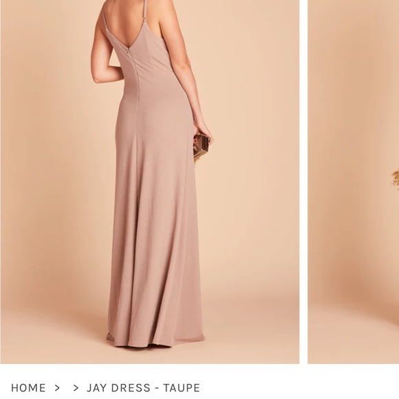 Birdy Grey Fitted Taupe Bridesmaids Dress Size XS - Picture 3 of 4